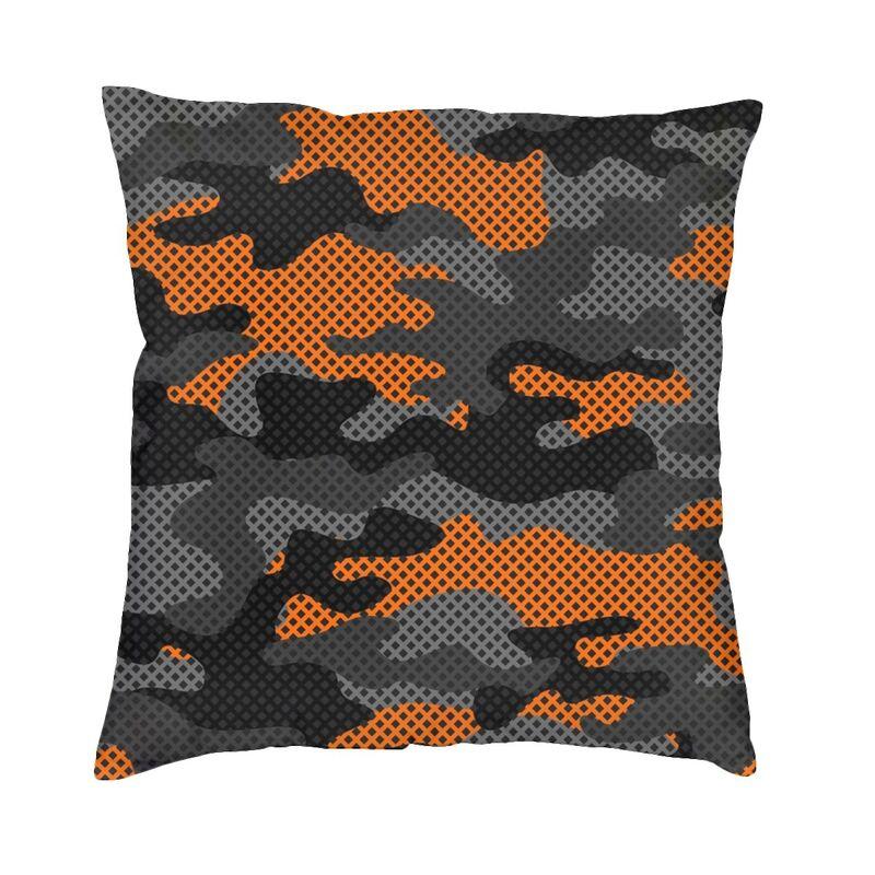 US Military Woodland Camo Pattern Cushion Covers xcm Velvet Camouflage Pillow Case Sofa Pillowcase Living Room Decoration