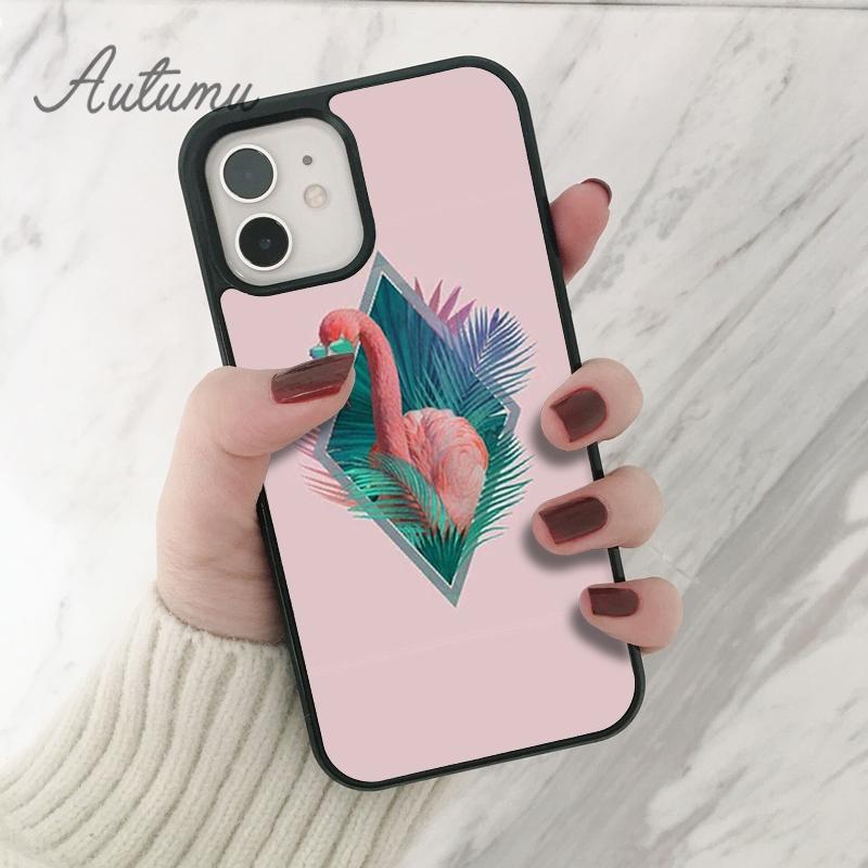 Чехол для телефона Back Red Bird Flamingos для iPhone 11 12 13 14 Pro Max mini XR XS SE 2020 7 8 Plus Samsung Galaxy S21 S22