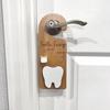 1/2Pcs Wooden Tooth Pattern Door Hanging Decoration Natural Wood Teeth