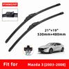 Car Wipers Double Rubber for Mazda 3 2003-2008 Front Brushes Cutter Automobiles Parts Accessories Windscreen Wipers Wear Parts