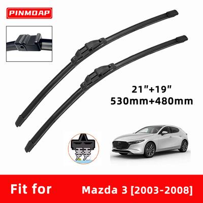 Автомобильные дворники двойные резиновые для Mazda 3 2003-2008 Передние щетки Резак Автомобильные детали Аксессуары Стеклоочистители Изнашиваемые детали