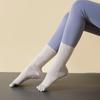 Носки для йоги Five Fingers Womens Mid-Tube Осень-зима Теплые хлопковые носки Harajuku с нескользящей подошвой и пятью пальцами для батута и пилатеса