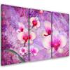 Three Piece Picture Canvas Print Orchid Flower Abstract