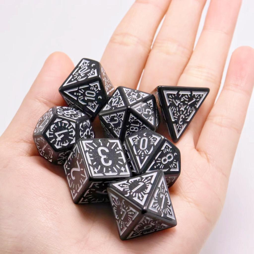 7 шт./лот, многогранные игральные кости из смолы D&D D4 D6 D8 D10 D% D12 D20, многогранные игральные кости TRPG, настольные игры