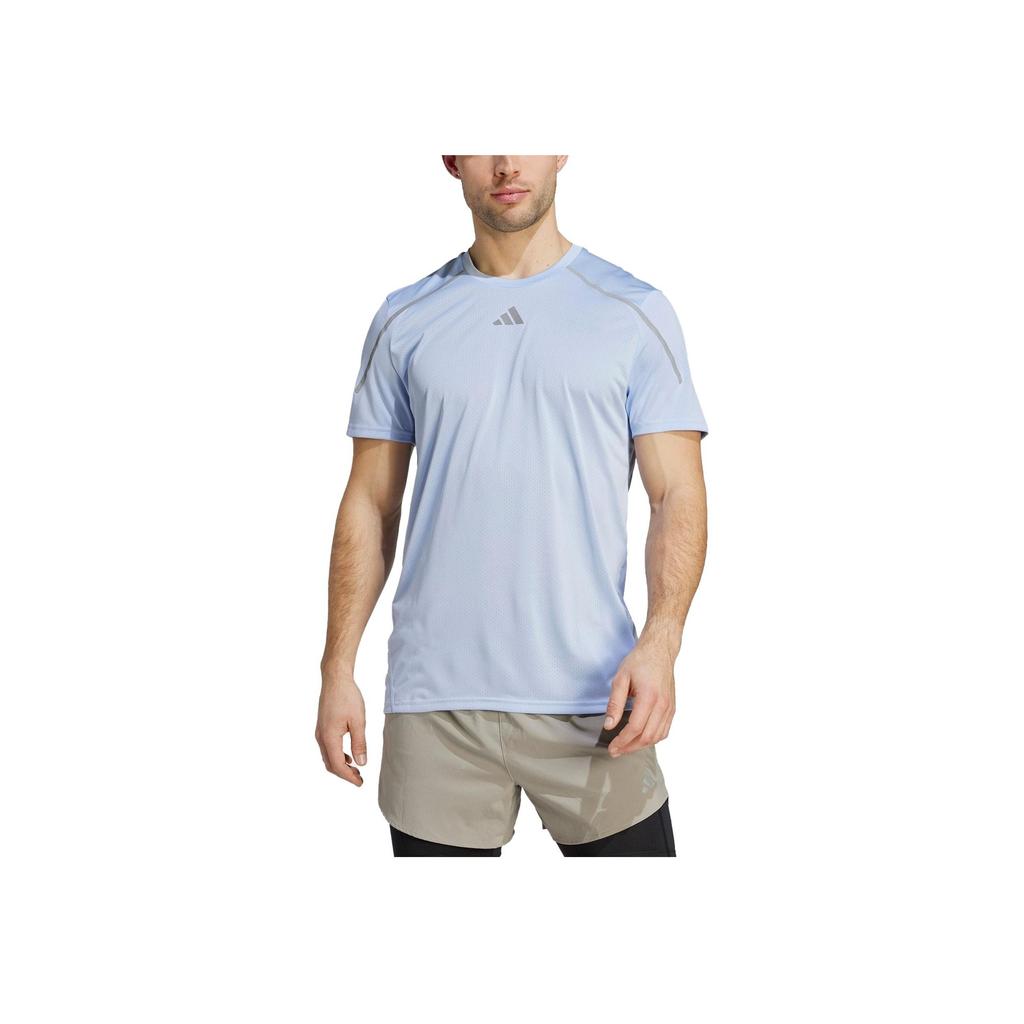 Adidas Однотонная футболка с логотипом и коротким рукавом, с круглым вырезом, мужские топы, синяя IB9011