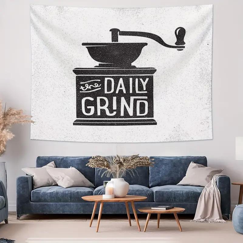 Boho Tapestry Vintage Coffee Grinder Wall Decor Aesthetic Room Hanging Home Decor Art Textile Throw Blanket