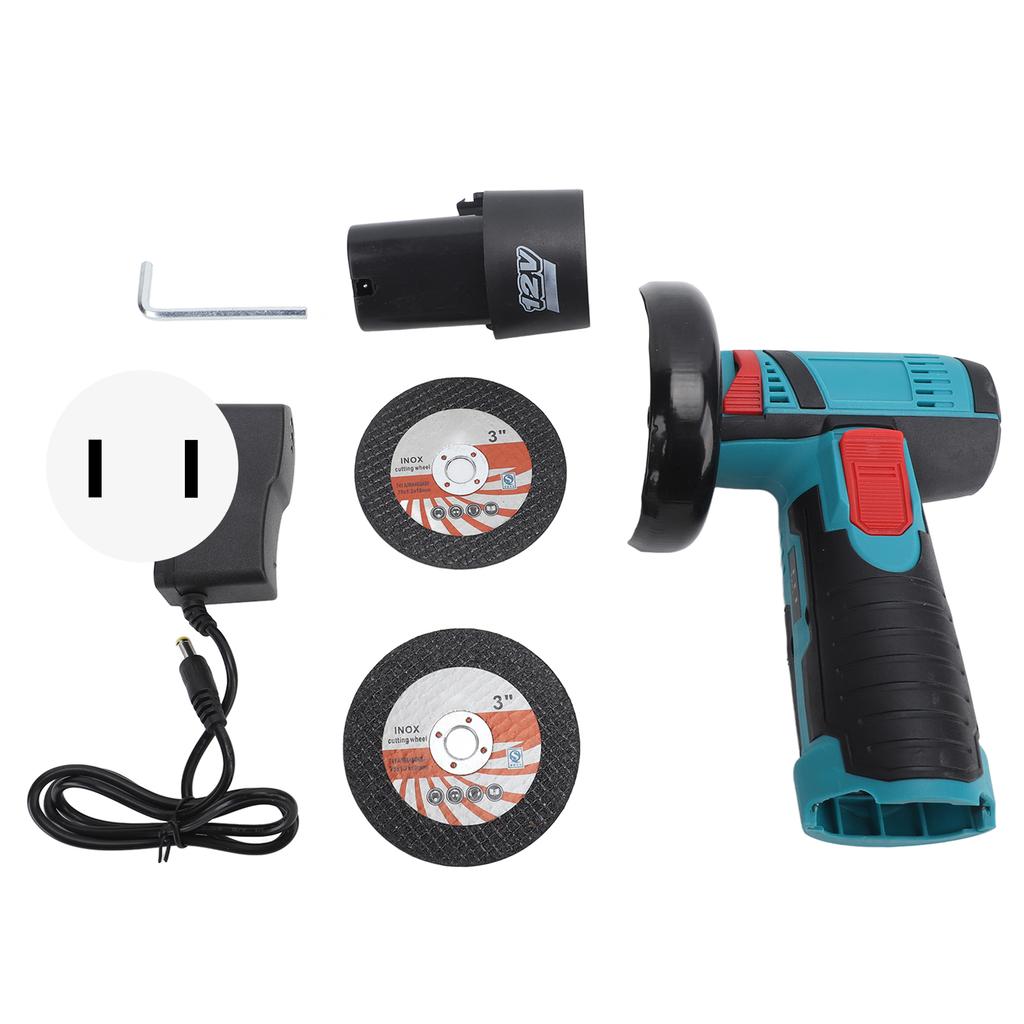 12V Brush Mini Angle Grinder 19500rpm Electric Grinding Tool Quiet Cordless Handheld Grinder for