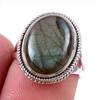 Натуральный лабрадорит драгоценный камень 925 цельное стерлинговое серебро ювелирное кольцо размер 6 A4C50