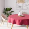Round Stain-resistant Tablecloth 180 Cm ALIX Raspberry, by Soleil d'Ocre