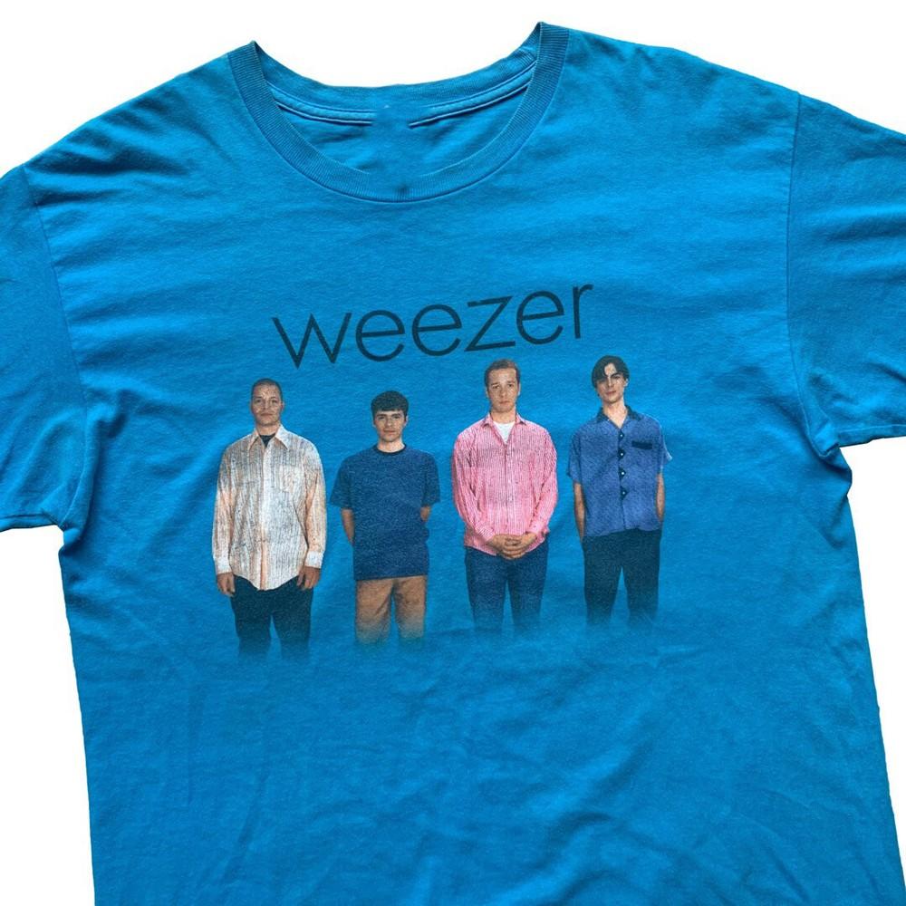 Винтажная футболка Weezer Blue Album 2000-х годов Подарок для фаната Синяя Все размеры Унисекс