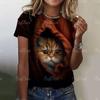 Fashion Women's T-shirts 3D Black And White Dairy Cow Print Cute Animal Short Sleeves Tees Tops Summer New Trend Female Clothing