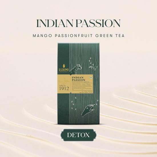 LUXMI Estates Indian Passion Green Tea 25 Tea Bags (50G) Pack|USDA Certified Organic Darjeeling Green|Low Caffeine