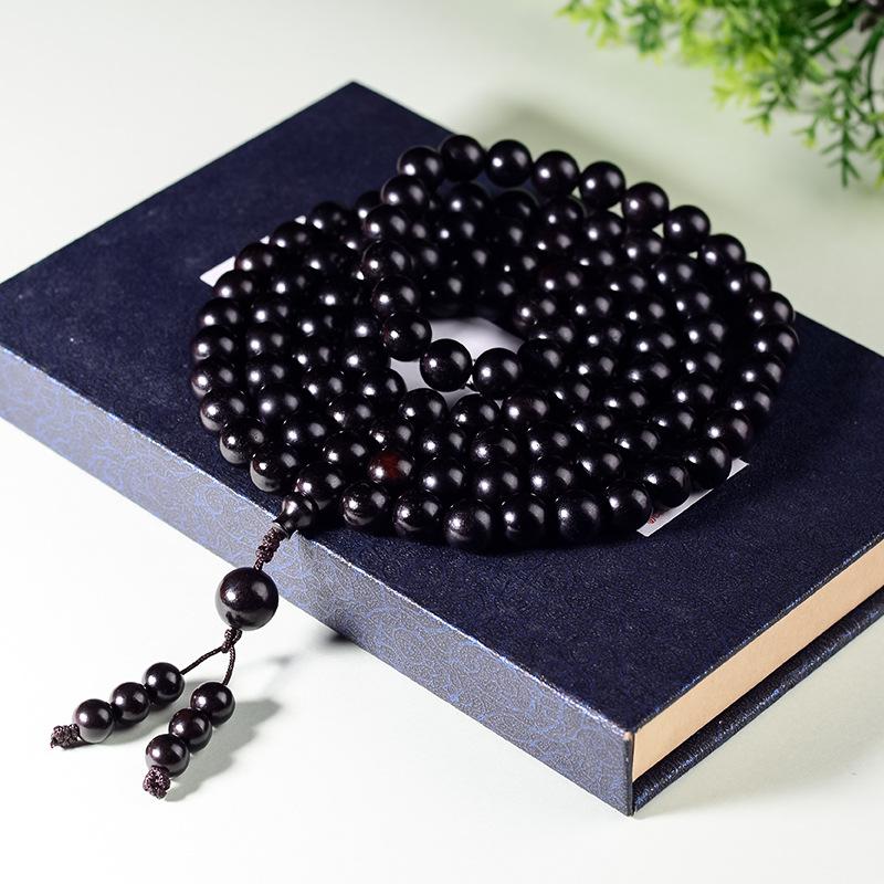 Красный сандал, Черный сандал, Эбеновое дерево, Черный сандал, Бусины Будды, Браслет Вэньвань из сандала 108 бусин.