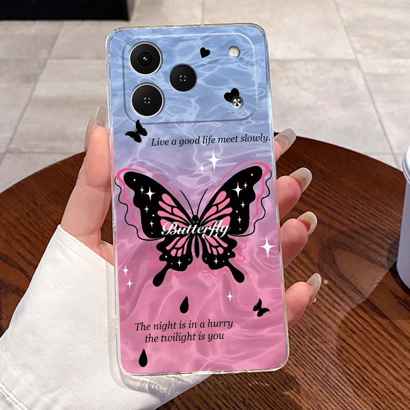 Casing For Tecno Spark 50 KN4 Case Aesthetic Fashion Cute Cat Cartoon Soft Silicone Back Cover Transparent TPU Phone Case Bumper