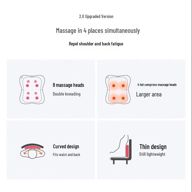 OGAWA OG-2101 Lumbar & Neck Massage Pillow with Heat