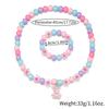 Macaron Multi-color Versatile Beaded Necklace Children's Necklace Bracelet Princess Little Girl Baby Cute Zircon Suit
