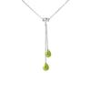 Necklace - - You &; Me - AAA+ Freshwater Cultured Pearls - 925 Silver - Tonic Green