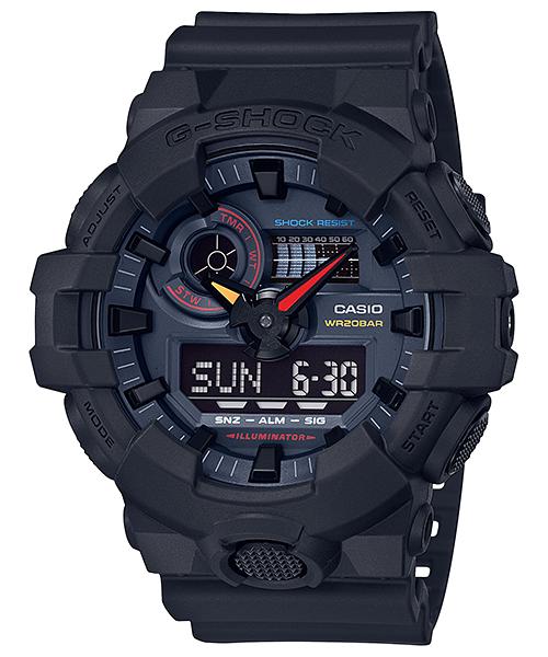 Casio Мужские кварцевые часы GA-700BMC-1A с аналоговым дисплеем, водонепроницаемостью 200 м, ударопрочностью, из полимерного материала