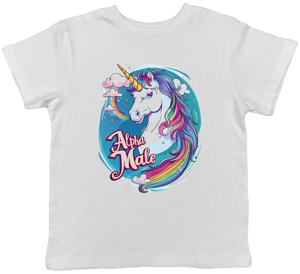 Funny Alpha Male Kids T-Shirt Unicorn Rainbows Father's Day Childrens Boys Girls