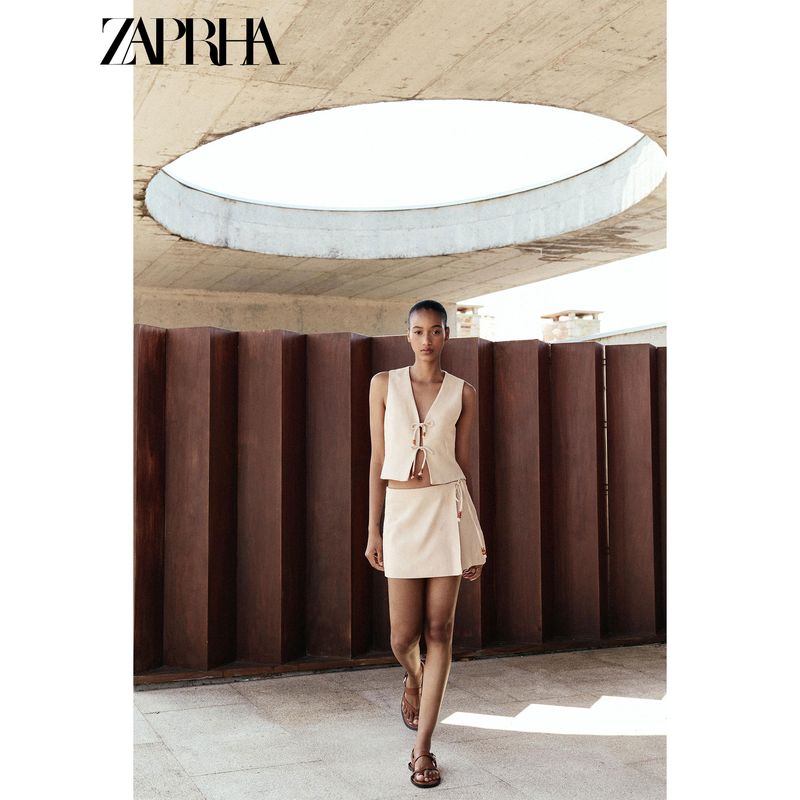 Zaprha 2025 Лето Новая Мода Бисер Шнуровка Повседневные С Завышенной Талией Тонкие Шорты Кюлоты 3390998