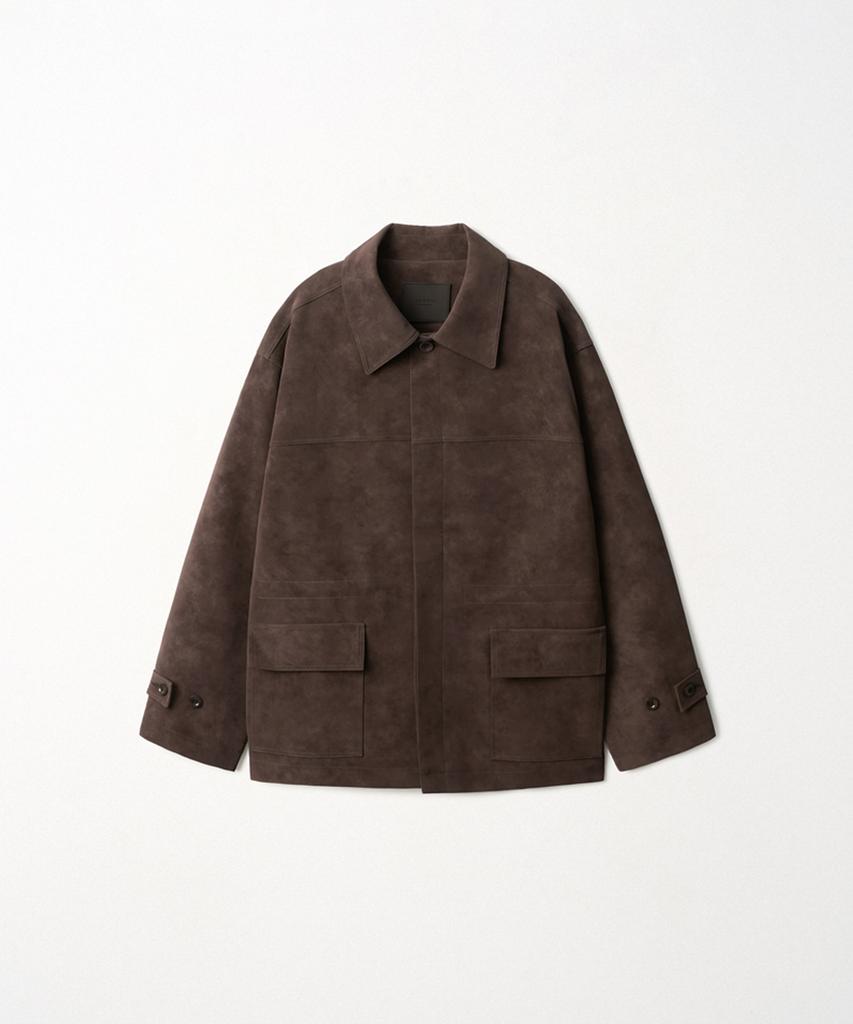 EZIO Faux Suede Car Coat_Brown