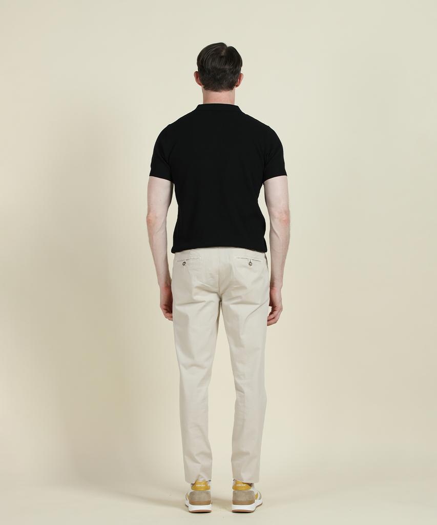 PANICALE Beige Micro Texture Slim Fit Chino Pants