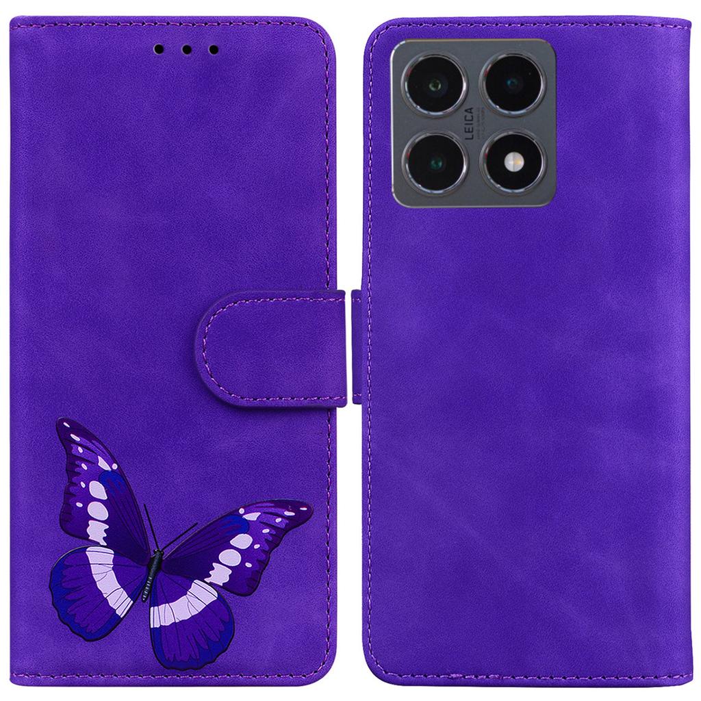 For Xiaomi 15T Stand Case PU Leather Phone Cover Butterfly Printed