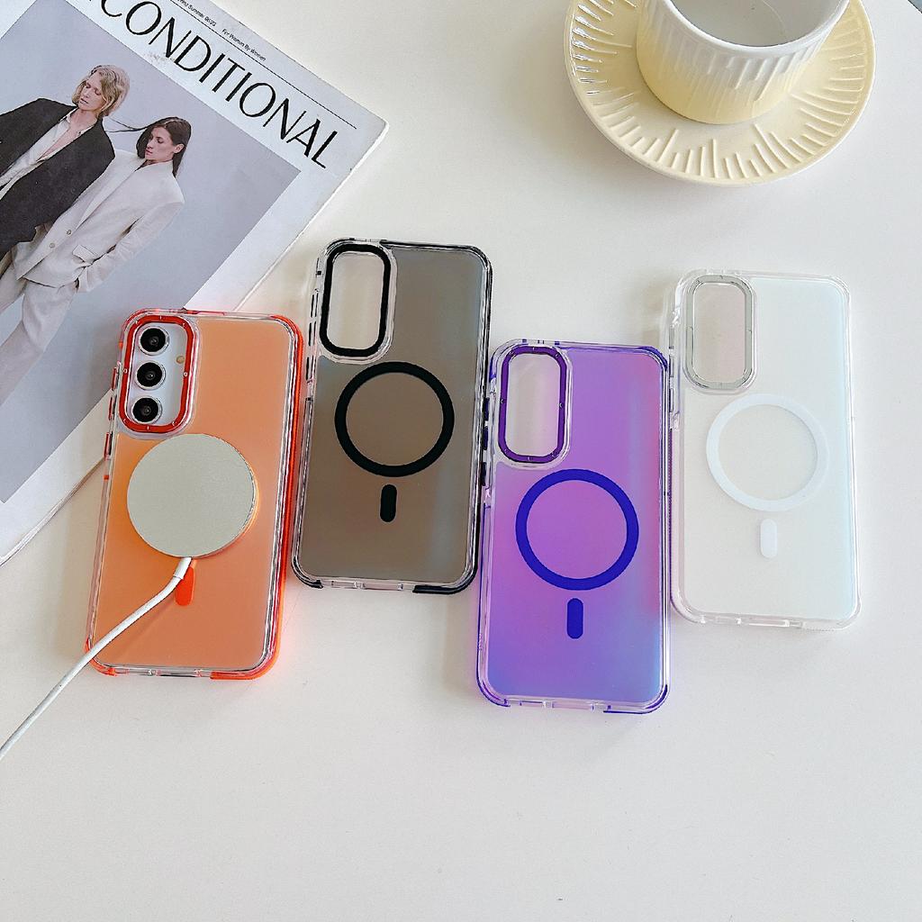 Для Samsung Galaxy S26 / S26 Pro Магнитный чехол Милый флуоресцентный дизайн ТПУ Акриловая задняя крышка телефона