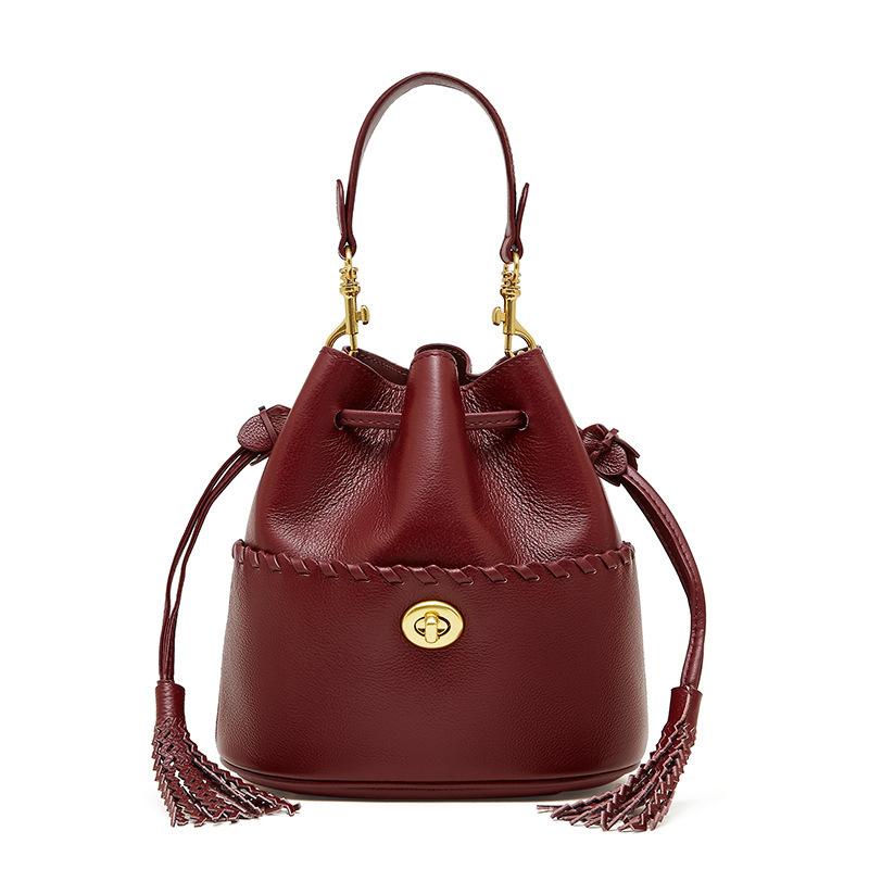 Женская сумка из первого слоя коровьей кожи, новая кожаная сумка с бахромой, высококлассный дизайн на шнурке, на плечо, кроссбоди