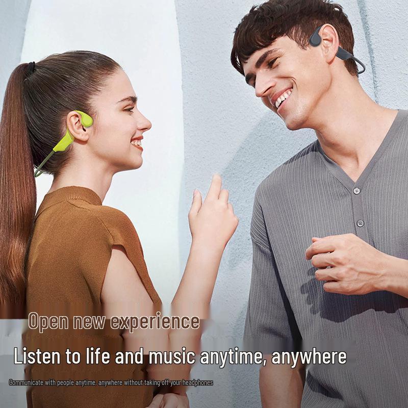 Беспроводные наушники S1 с костной проводимостью Bluetooth - Водонепроницаемость IPX5, 9 часов работы от аккумулятора, Идеально подходят для бега и езды на велосипеде.