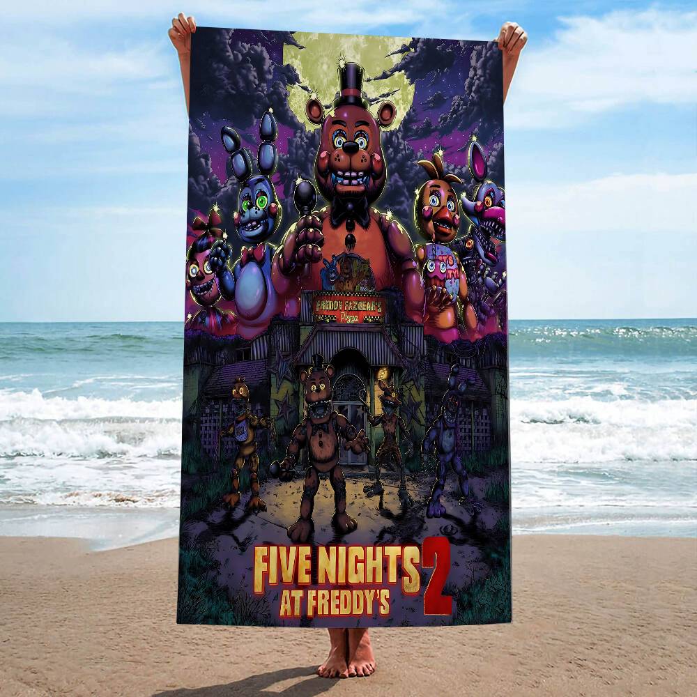 Аниме F-Fnaf F-Five-N-Nights-At-F-Freddys Микрофибровое одеяло Быстросохнущие пляжные полотенца Большой размер Печать Супервпитывающие для бассейна