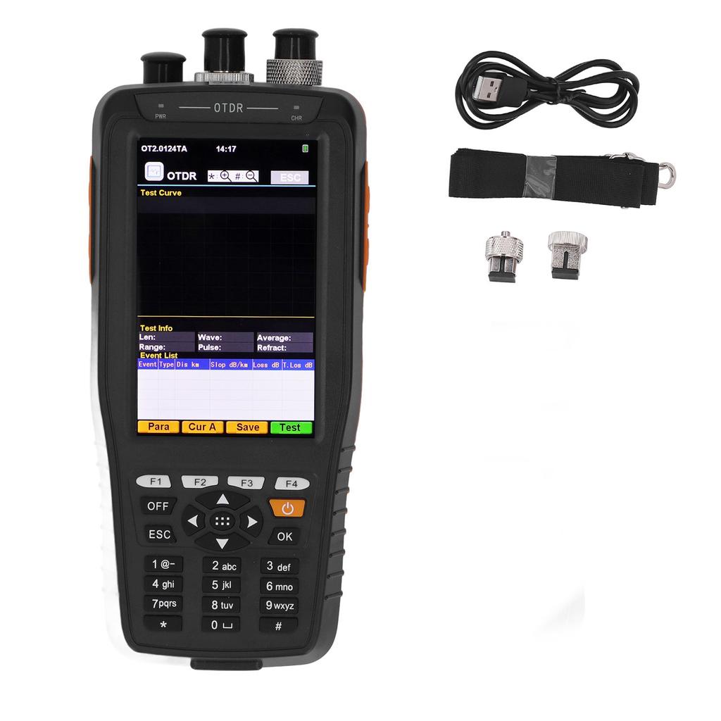 Optical Time Domain Reflectometer 0 To 60KM 4 In 1 OTDR Optic Fiber Tester 3.97in Screen 100‑240V EU Plug