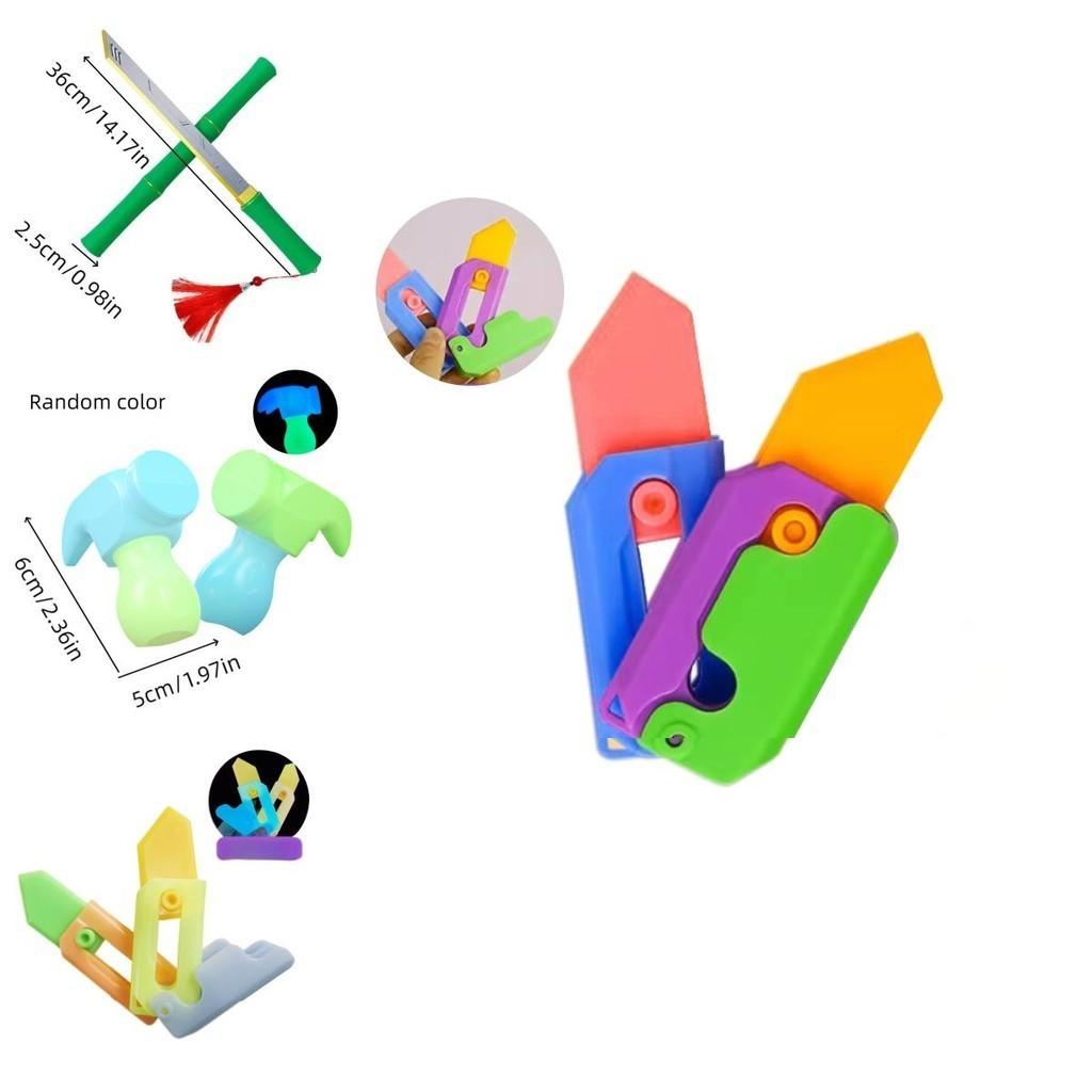 Гравитационный нож-морковь с 3D-дизайном, светящийся нож-бабочка, яркий нож-морковь с принтом и ночной светильник-морковь