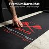 Dart Floor Mat, Darts Logo Non Slip Throw Line Pad with Distance Markers Wear Resistant for Indoor Darts Game Bar Room Decor