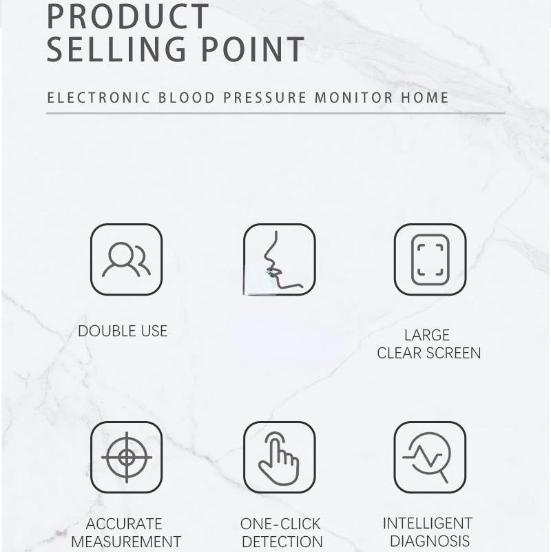 Upper Arm Blood Pressure Monitor Automatic BP Tonometer for Home Use with Large Display and Portable Cuff