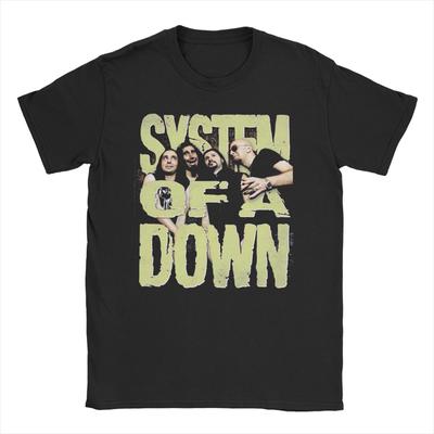 Мужские Женские Футболки с Логотипом Группы System of a Down Хэви-метал Чистый Хлопок Новинка Короткий Рукав Круглый Вырез Классические Футболки