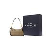 New COACH Teri Canvas With Leather Handbags Shoulder Bags Women's Khaki & Black CJ941-IMCBI