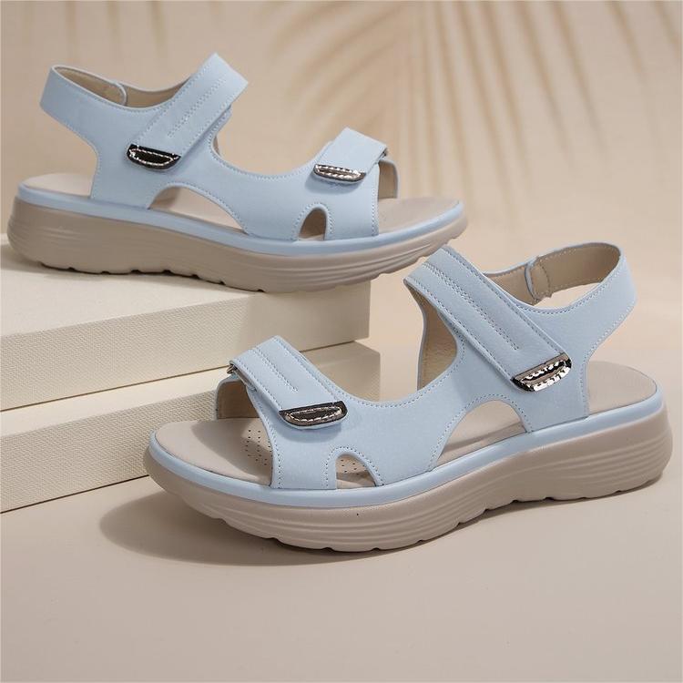 Large Size Casual Sandals Women's Sports Style Velcro Comfortable Fish Mouth Sandals