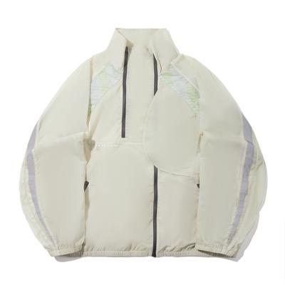 Спортивная повседневная куртка Li Ning X Takashia Collaboration, простая, с надписью, свободного кроя, со стойкой, унисекс, светло-желтая, серая, AFDVC23-2