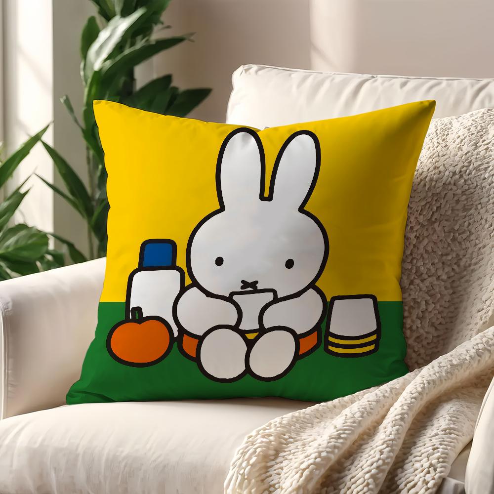 Kawaii MMiffy cushion cover For Pillow Printing Sofa Decoration Home Car Room Coffee Shop Office Nordic Simplicity
