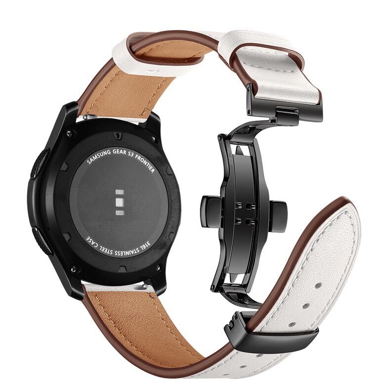 20mm 22mm Leather Band For Samsung Galaxy watch 7 4 6 Classic/5 pro/Active 2/3/42mm/46mm 44mm bracelet Huawei GT/2/4/3 Pro strap