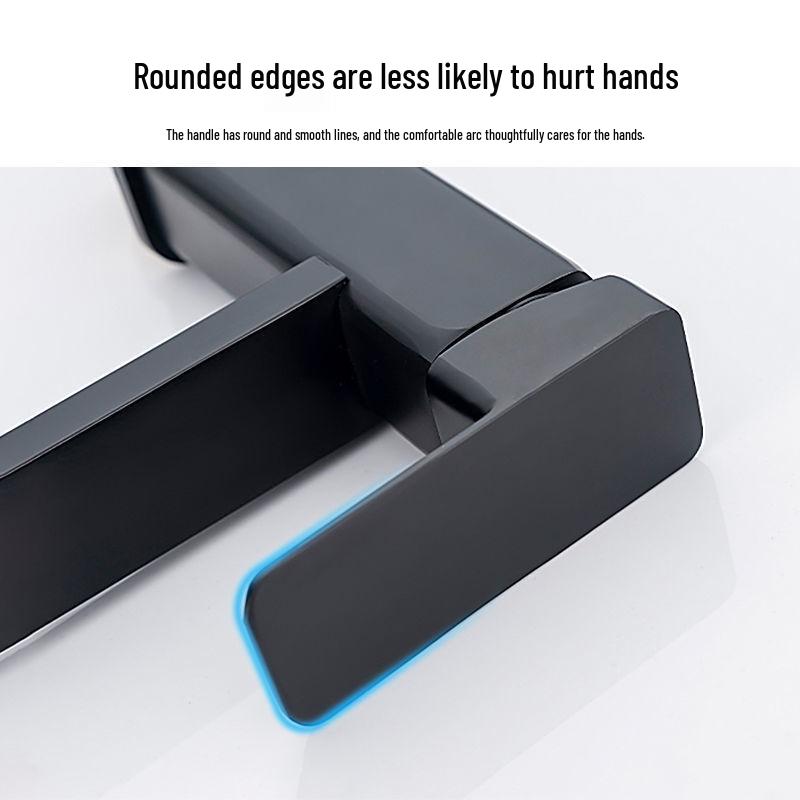 Черный и серебристый смеситель для ванной из нержавеющей стали для горячей и холодной воды