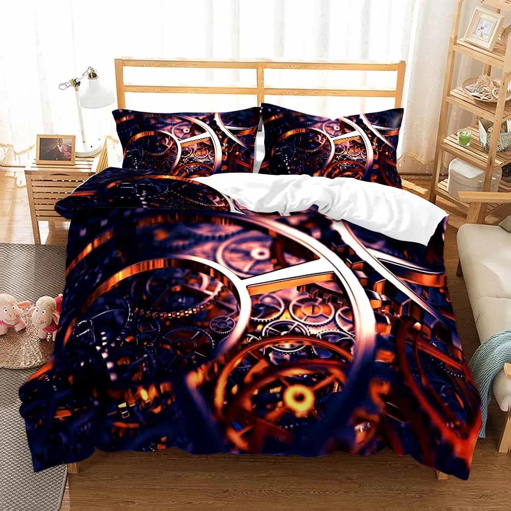 Printed Clock Time Duvet Cover Pillowcases Beddengoed Set Dropship Bed Linen Quilt Sets Housse De Couette 200 X 200 Ropa Cama