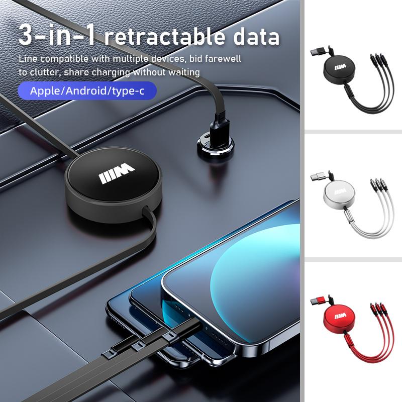 YABBF1 For BMW New 2025 Mobile Data Cable Multifunctional Telescoping Fast Charging Accessories For BMW E46 E90 E60 F10 E39 F30 E36 E87