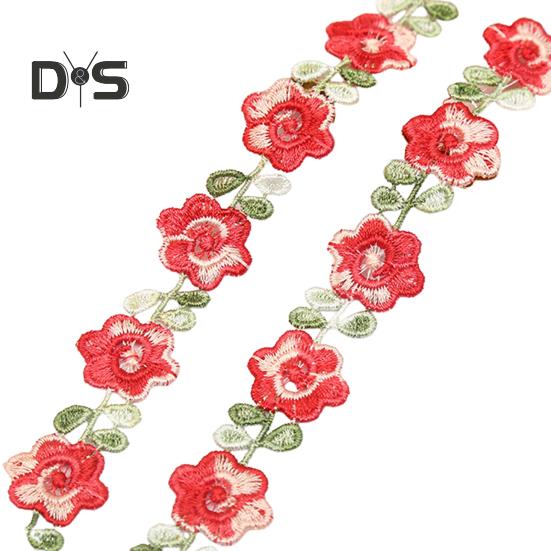 Цветочная кружевная отделка лента яркий цвет широко используется DIY ремесла вышитые крючком кружева отделка ткани украшения для шитья