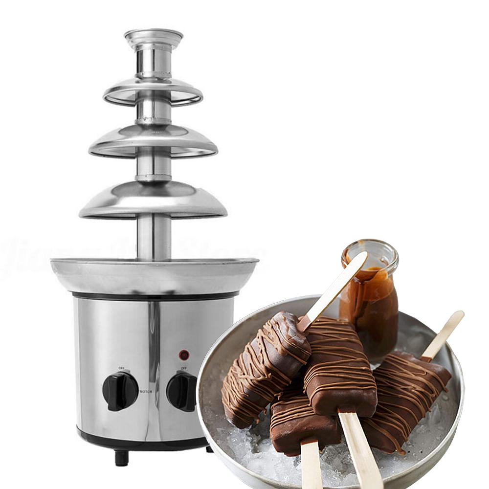 Chocolate Fountain, 4 Tiers Electric Melting Machine, Fondue Pot Set, for Chocolate Candy, Ranch,