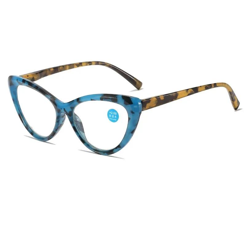 Очки для чтения «кошачий глаз», блокирующие синий свет, очки для дальнозоркости для мужчин и женщин, сверхлегкие линзы HD, очки для дальнего зрения, диоптрия +1,0