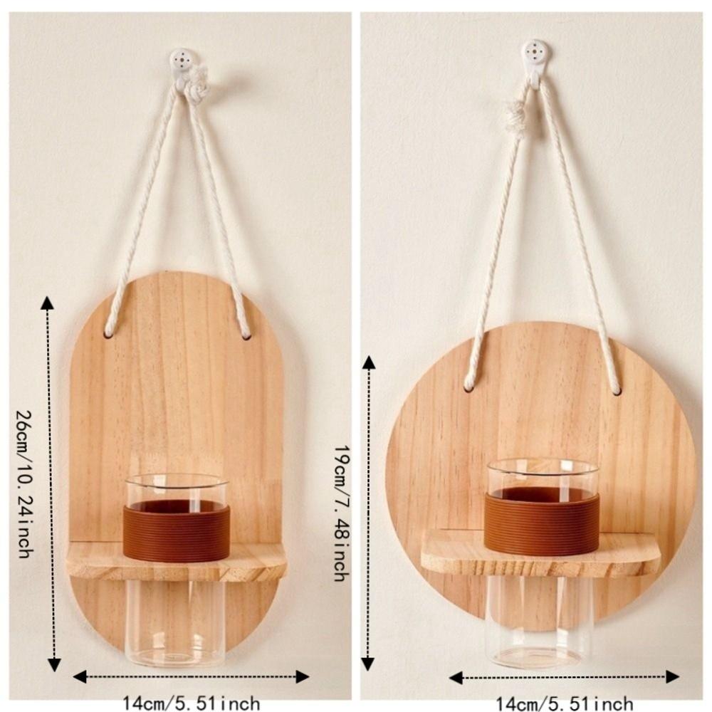 Wooden Wall Hanging Planter Holder Home Ornaments Hydroponic Planter Shelf  Hydroponics