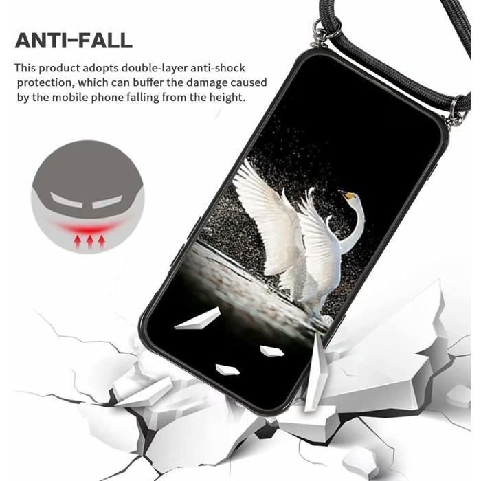 Coque de Protection - PROSHOP - pour iPhone 12 - Rigide Mate - Antichoc - Cordon de Serrage