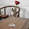 Прозрачное основание Искусственная роза Кронштейн Плоское дно Позолоченная роза Цветочная полка Длинный стебель
